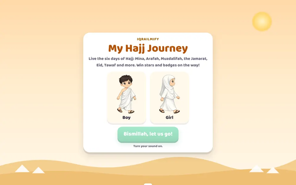 My Hajj Journey game screen