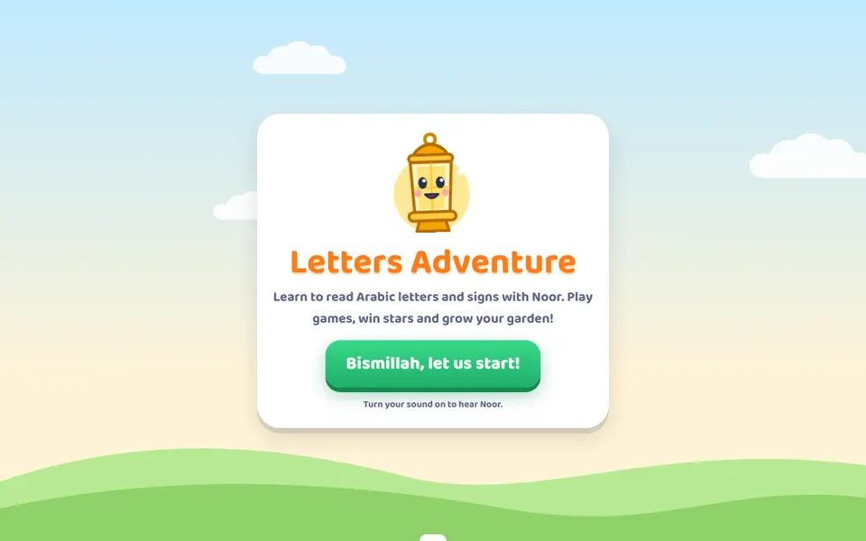 Letters Adventure game screen