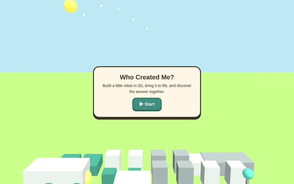 Who Created Me? game screen